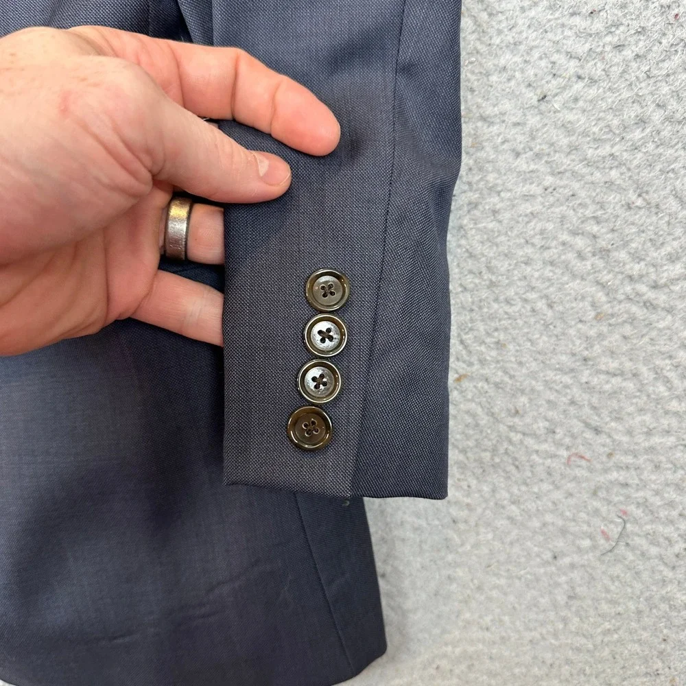 J.Crew Thompson Navy Blue Wool Slim Fit 2 Piece Suit 36S 30x30 Pants Mens